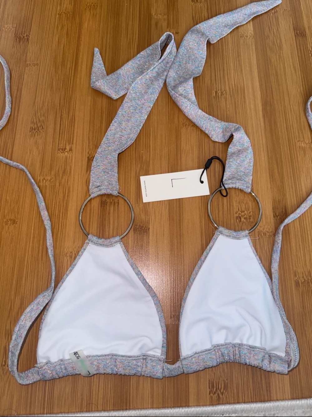 Montce Multicolor Pastel Ring Halter Bikini Top - Picture 3 of 3